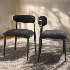 English Elm Jaramillo Upholstered Contemporary Side Chair Set of 2 with Metal Frame, Comfortable Foam Seating Black 31 L x 24 W x 24 H B2726P287293