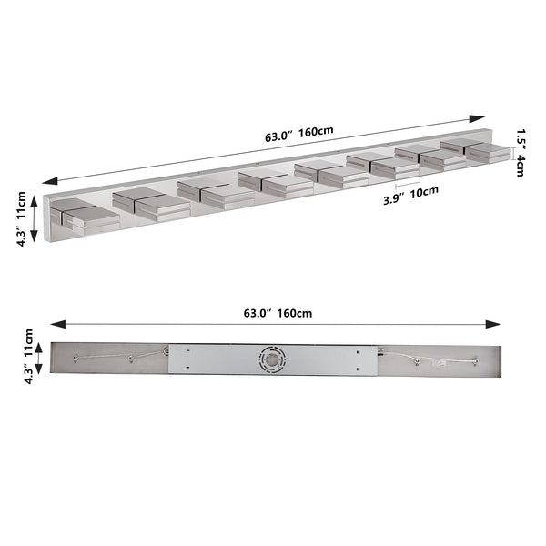 English Elm Modern Chrome Led Vanity Light - 8-Light Wall Sconce For Bright, Flattering Illumination & Style W2312P374924