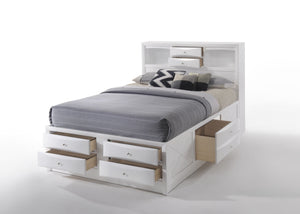 English Elm Ireland Queen Bed With Integrated Bookcase Headboard & 8 Drawers For Smart Storage Solutions B2726S00499