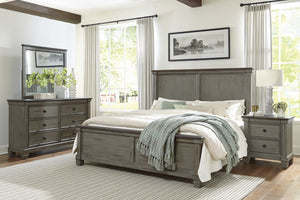 English Elm Transitional-Rustic Weaver 2-Drawer Nightstand in Antique Gray & Coffee Plank Top, Pine/Oak Rustic Charm B011P240234