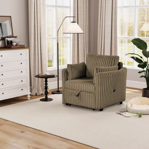 English Elm Contemporary Mezzanotte Italian Leather Armchair with Track Arms, Welted Box Cushions & Metal Legs Brown 21 L x 11 W x 23 H B2741S00668