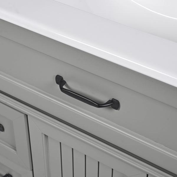 English Elm Christopher Knight Home® - 36" Bathroom Vanity with Sink - Freestanding Ceramic Top, Soft-Close Doors & Drawers, Robust Craftsmanship Grey N759P340019E