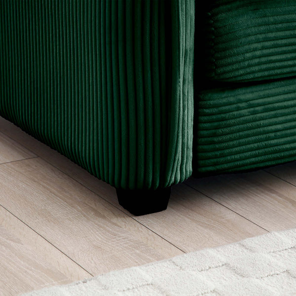 English Elm Corduroy 4-Seater Sofa With Footstool - Modern Comfort, Ergonomic Design, And Stylish Pillows Included W714S00741