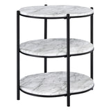 OSP Home Furnishings Renton 3-Tier Oval Table White/Black