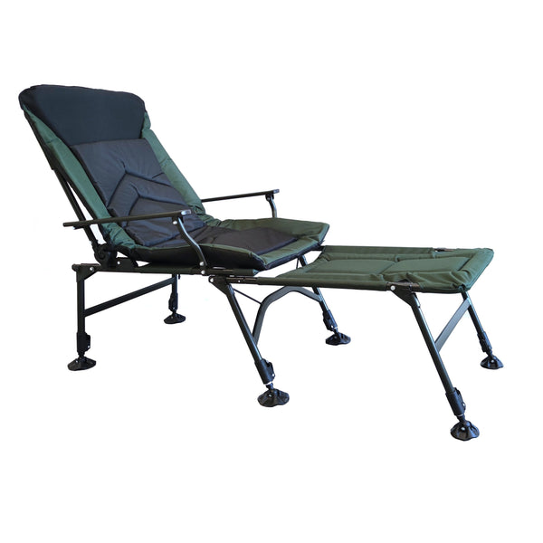 English Elm Camping Lounge Chair With Detachable Footrest - Portable, Adjustable Recliner For Comfort Outdoors W241106343