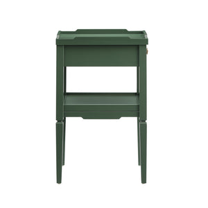 English Elm Foley Vintage Green 1-Drawer Nightstand with Gold Pull, Tapered Legs, Lower Shelf, Mid-Century Charm B050P376968