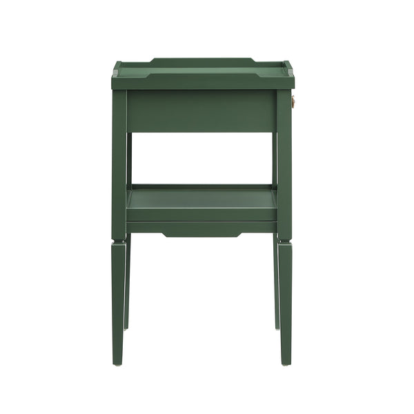 English Elm Foley Vintage Green 1-Drawer Nightstand with Gold Pull, Tapered Legs, Lower Shelf, Mid-Century Charm B050P376968