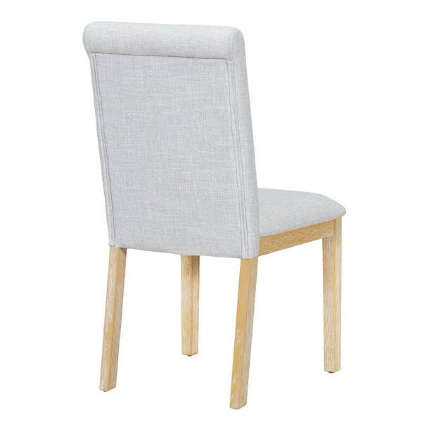 English Elm TOPMAX 76-inch Extendable Trestle Dining Set with 18" Removable Leaf, Upholstered Chairs & Bench Natural SP000048AAA