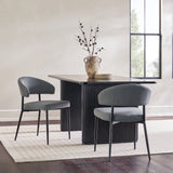 Modern Curved Back Upholstered Dining Chair - Set of 2 Charcoal ALSD1ECL Walker Edison