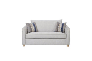 English Elm Loveseat Sand Upholstered with 3 Down Pillows, Sinuous Springs, High-Density Foam & Reversible Cushions B2699P298414