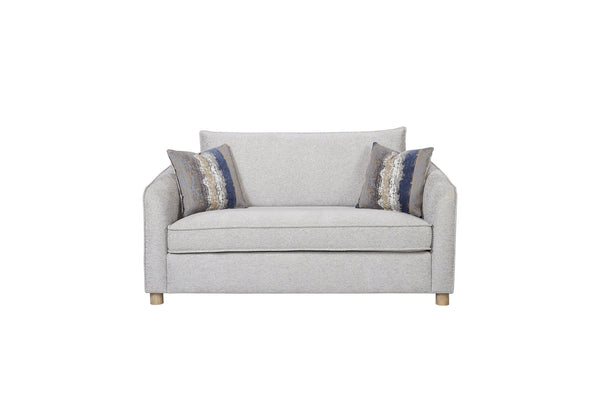 English Elm Loveseat Sand Upholstered with 3 Down Pillows, Sinuous Springs, High-Density Foam & Reversible Cushions B2699P298414