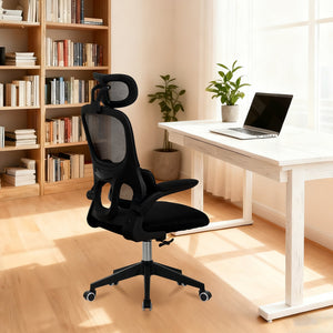 English Elm High Back Mesh Ergonomic Task Chair with 3d Headrest Lumbar Support for Home Office W3851P407538