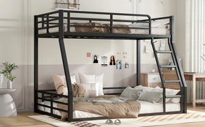 English Elm Metal Bunk Bed, Twin-Over-Full Heavy-Duty Frame For Kids & Adults, Noise-Reducing & Safe Design W1580S00160