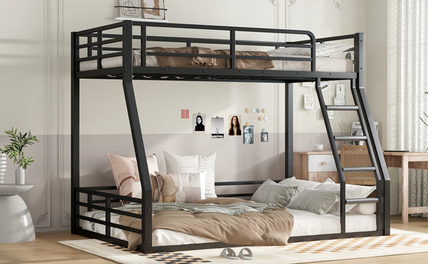 English Elm Metal Bunk Bed, Twin-Over-Full Heavy-Duty Frame For Kids & Adults, Noise-Reducing & Safe Design W1580S00160