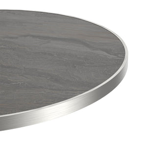 English Elm Round Tulip Bistro Table Faux Marble Top Gold Pedestal Base for Small Dining Spaces W3316P421500