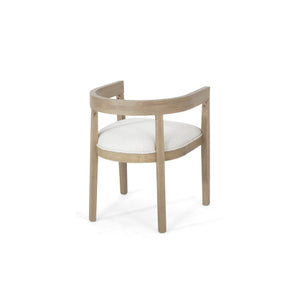 English Elm Dining Arm Chairs Set of 2 Upholstered Tub Style Rubberwood Mid-century Modern Seating N771P388967A