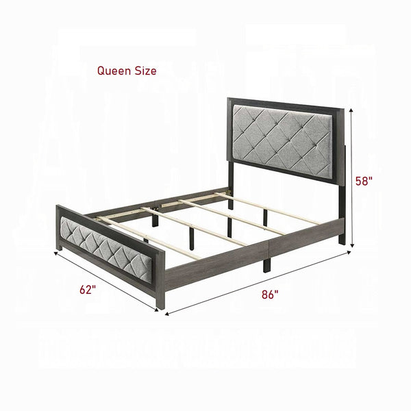 English Elm Modern Twin-Over-Full Bunk Bed with Angled Ladder, Solid Hardwood Frame and Patented Lock Joint Gray 67 L x 36 W x 8 H B2741S00706