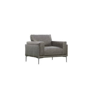 English Elm Wallace & Bay - Charcoal Transitional Leather Chair in Dark Gray Fabric — Stylish, Easy-Care Accent Seating 44"W x 34"D B361P384434