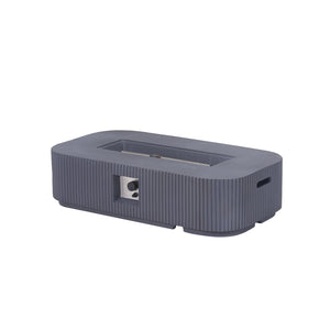 English Elm Outdoor Rectangular Mgo Concrete Fire Pit 50000 Btu Propane Patio Focal Point Gray N772P409034G