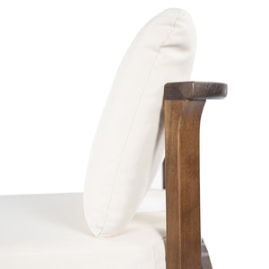 English Elm Acacia Wood Outdoor Dining Chairs Set of 2 Sculpted Patio Seating with Cushions Brown,Cream N768P373124B