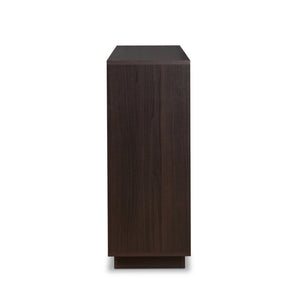 English Elm Espresso Finish Wine Cabinet with Stemware Rack Bottle Storage for Home Bar B062P215513