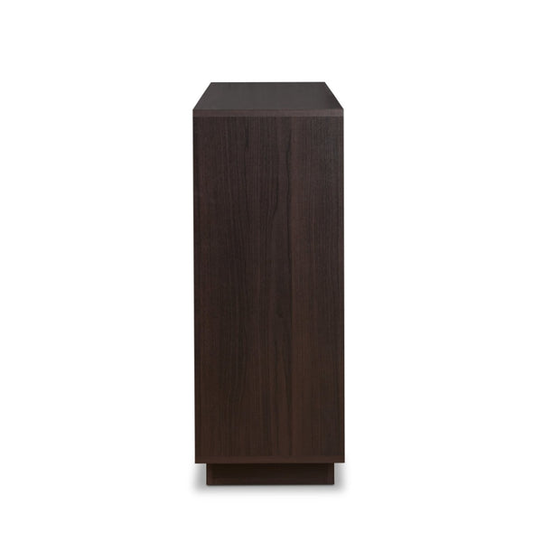 English Elm Espresso Finish Wine Cabinet with Stemware Rack Bottle Storage for Home Bar B062P215513