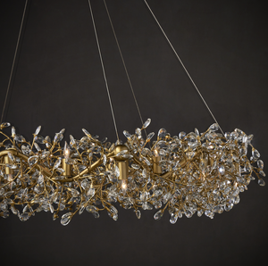 Crystal Bud Grande Ring Chandelier - Stunning 57.5" Brass & Crystal Fixture for Luxurious Spaces