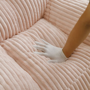 English Elm Giant Plush Bean Bag Chair with Armrests and Footstool for Ultimate Comfort, Durable Corduroy Lounge Sofa Pink W1117P309393