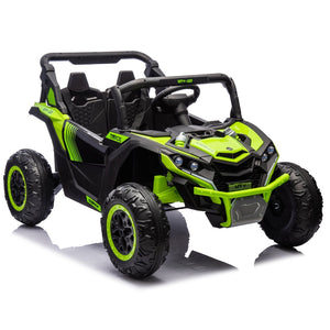 English Elm 24v Two Seat Kids Electric Utv with Parental Remote Suspension Off Road Ride On Green W1578P184798