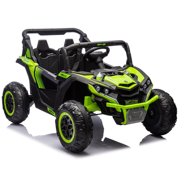 English Elm 24v Two Seat Kids Electric Utv with Parental Remote Suspension Off Road Ride On Green W1578P184798