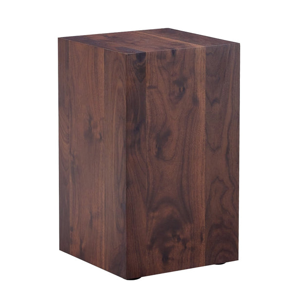 English Elm 12x12x20 Walnut Grain Mdf Accent Pedestal Table for Modern Living Room Decor W1151P408853