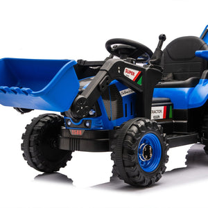 English Elm 24v Kids Electric Tractor with Swappable Construction Attachments and Parent Remote W1578P230011
