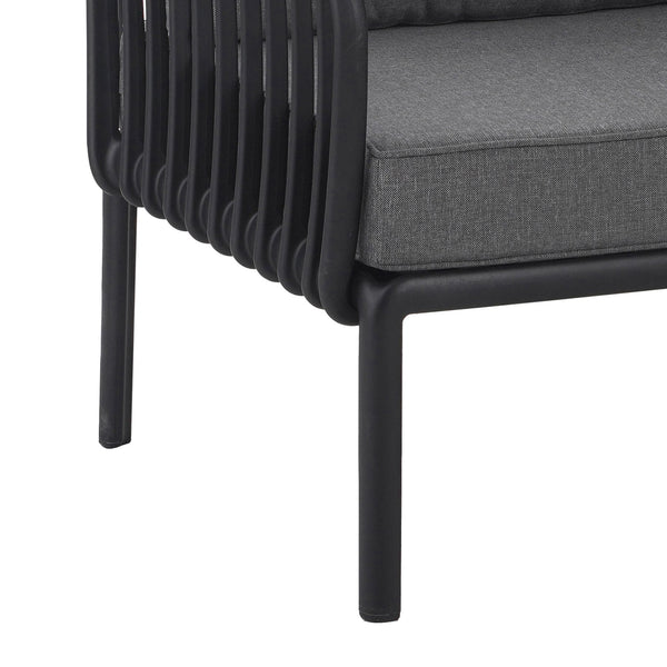 English Elm Christopher Knight Home® - ( SET OF 2 ) Outdoor Patio Club Chair with Waterproof Thick Cushions, Deep Seating, Modern Classic Style Black+ Gray N780P199454B-2