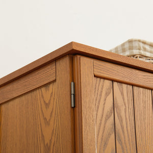 English Elm 72.4" Tall Storage Cabinet with 8 Doors and 4 Shelves, Smooth Surface, Vintage Handles, Sturdy Base and Hinge Oak W2275P269080