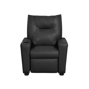 English Elm PVC Kids Recliner Chair with Cupholder and Easy-Clean Fabric, Comfortable Reclining Seat for Room Fun Black B016P404569
