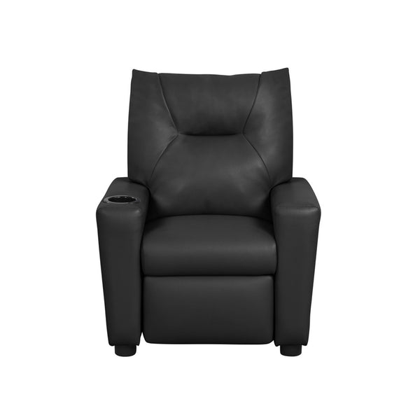 English Elm PVC Kids Recliner Chair with Cupholder and Easy-Clean Fabric, Comfortable Reclining Seat for Room Fun Black B016P404569