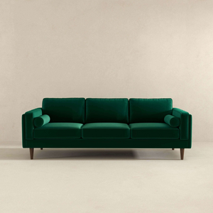 English Elm Ashcroft Furniture - Amber Mid Century Modern Dark Green Luxury Modern Velvet Sofa