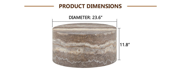 English Elm Cave Stone Patterned Mdf Round Coffee Table for Minimalist Industrial Living Rooms W1151P460954