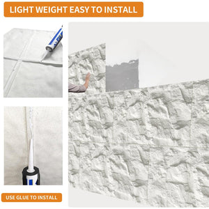 English Elm 3d Faux Stone Pu Wall Panels Set Lightweight Flame Resistant Architectural Accent White Marble W347P419794