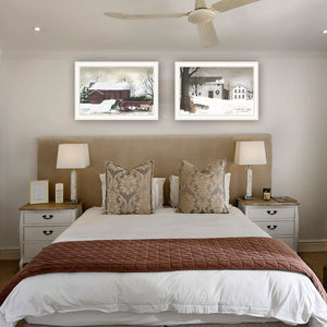English Elm Trendy Decor 4u Billy Jacobs Christmas Two Panel Framed Wall Art White Wood Set B067P255224