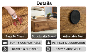English Elm 39.3*23.6*12 Walnut Grain Mdf Low Profile Coffee Table for Modern Living Rooms Wood W1151P433605