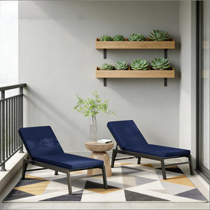 English Elm Replacement Chaise Lounge Cushions Uv Resistant Foam Filled Outdoor Seating Pair T3971P443277