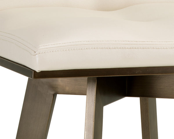 Sunpan Arizona Swivel Barstool - Stylish Art Deco Design with Antique Brass Finish and 360-Degree Comfort Castillo Cream