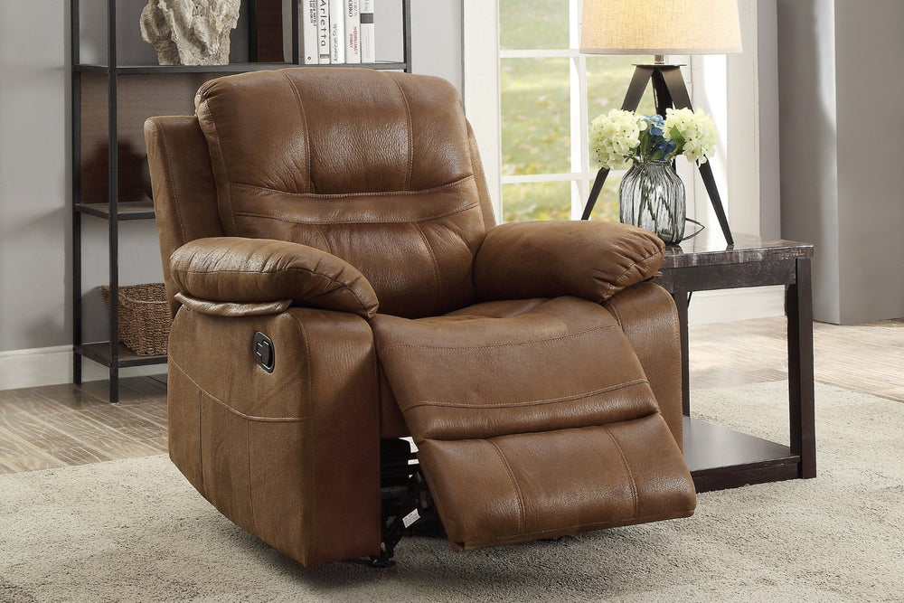 English Elm Modern Gel Leatherette Manual Recliner with Pillow Arms for Living Room Comfort B011P466592