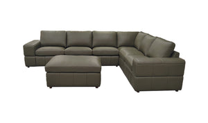 English Elm Large Square Arm Leather Match Modular Sectional for Spacious Living Rooms Olive Green B2748S00140