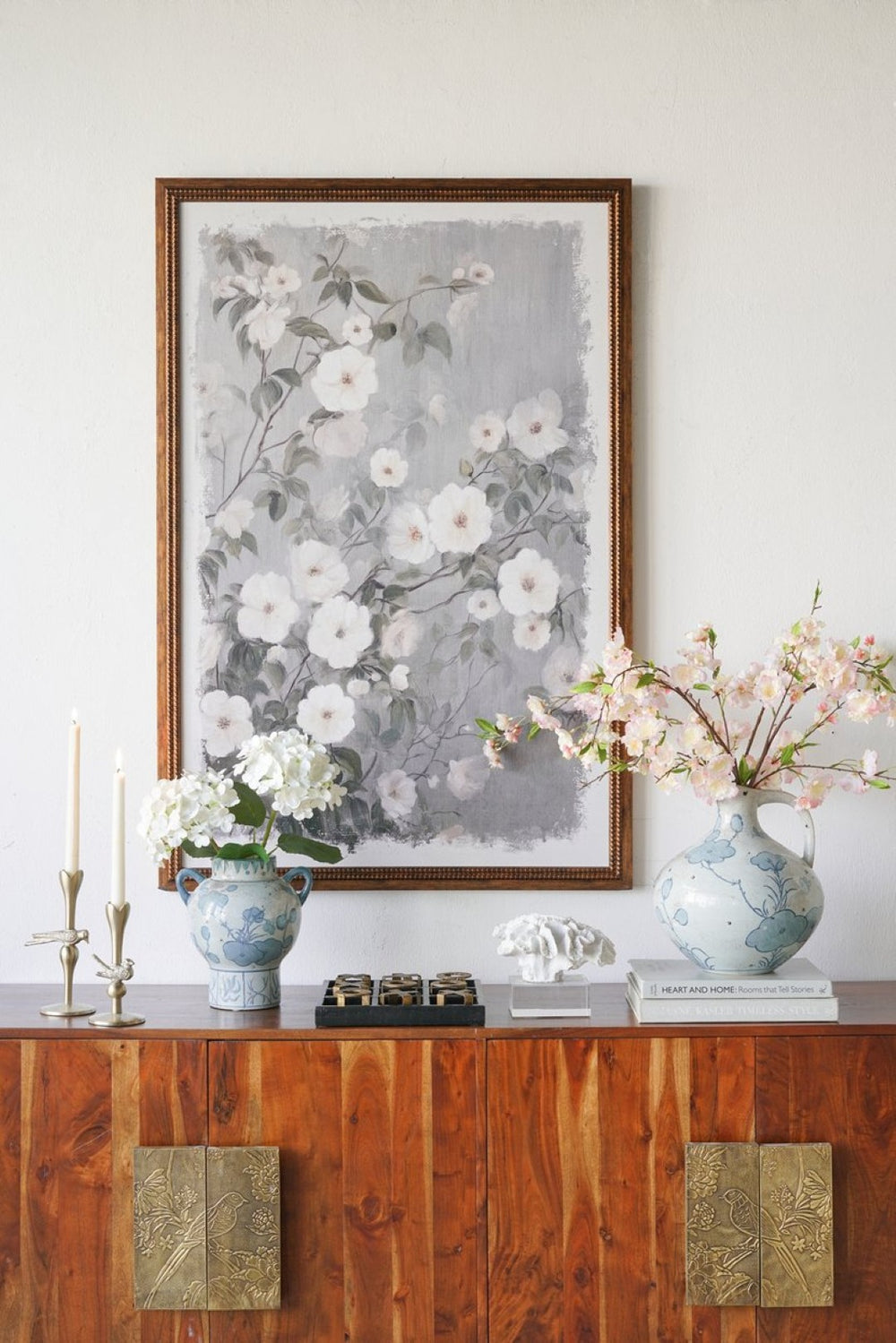 English Elm 31.5x47.2" Botanical Blossom Canvas Print Distressed Brown Frame Farmhouse Wall Art W2078P481783