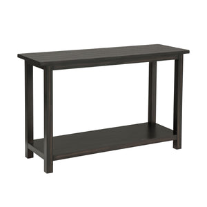 English Elm Wood Pine Console Table Weathered Farmhouse Finish with Open Shelf for Entryway Distressed Black B016P472898