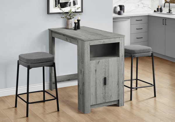 English Elm Barstool, Set Of 2 Contemporary Counter Height Stools In Soft Grey Fabric With Black Metal Legs B2710P287017