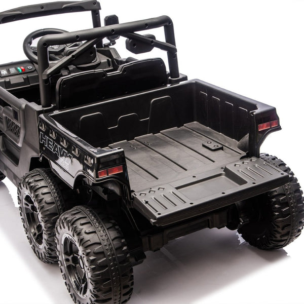 English Elm 24v 400w Six Wheel Kids Electric Dump Truck 4wd Remote Control Ride on Toy Black W1578P353176