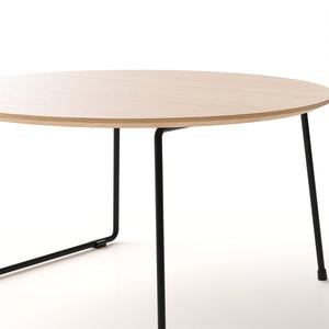English Elm American Minimalist Round Coffee Table – Stylish Oak Accent For Small Apartments & Modern Living Rooms W3318P306499